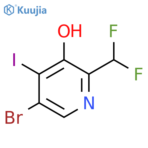 5-Bromo-2-(difluoromethyl)-3-hydroxy-4-iodopyridine structure