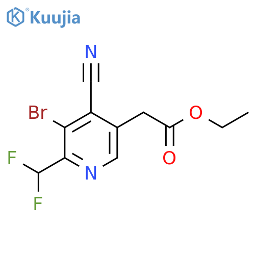 Ethyl 3-bromo-4-cyano-2-(difluoromethyl)pyridine-5-acetate structure