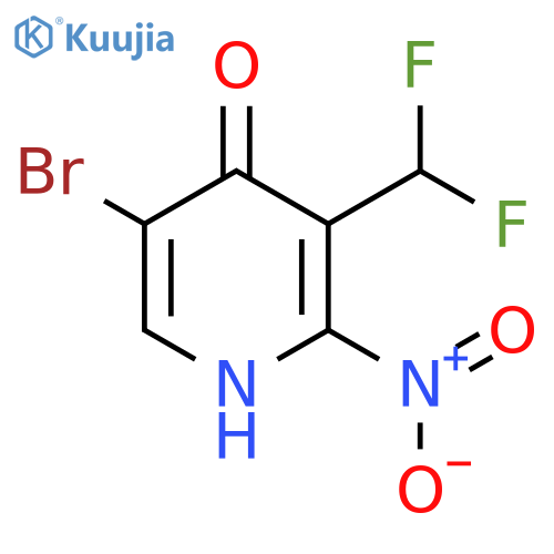 5-Bromo-3-(difluoromethyl)-4-hydroxy-2-nitropyridine structure