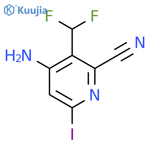 4-Amino-2-cyano-3-(difluoromethyl)-6-iodopyridine structure