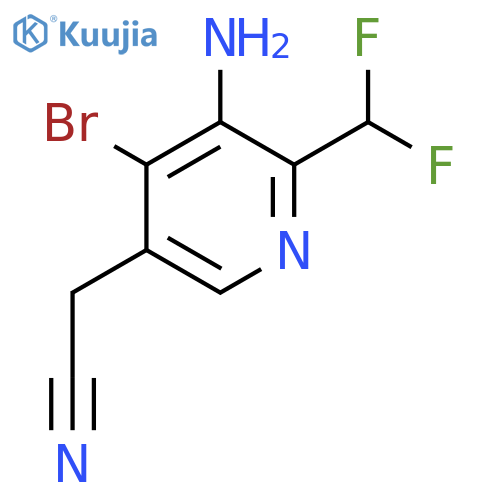 3-Amino-4-bromo-2-(difluoromethyl)pyridine-5-acetonitrile structure