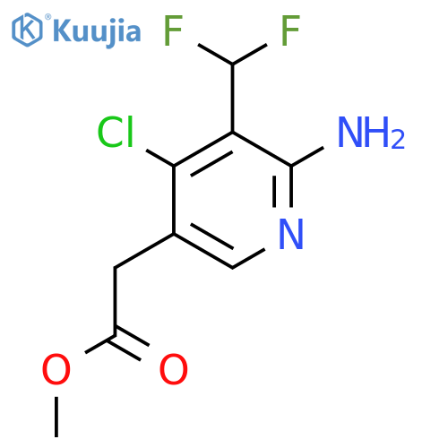 Methyl 2-amino-4-chloro-3-(difluoromethyl)pyridine-5-acetate structure