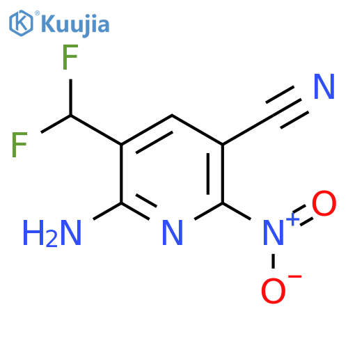 2-Amino-5-cyano-3-(difluoromethyl)-6-nitropyridine structure