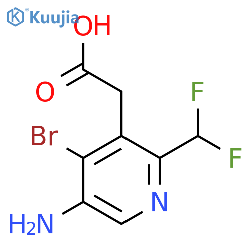 5-Amino-4-bromo-2-(difluoromethyl)pyridine-3-acetic acid structure