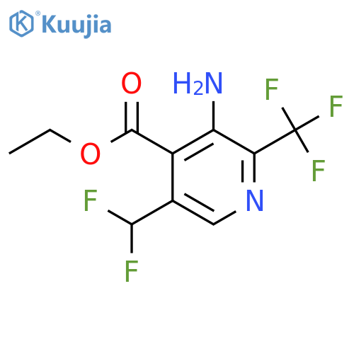 Ethyl 3-amino-5-(difluoromethyl)-2-(trifluoromethyl)pyridine-4-carboxylate structure