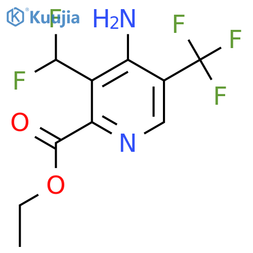 Ethyl 4-amino-3-(difluoromethyl)-5-(trifluoromethyl)pyridine-2-carboxylate structure