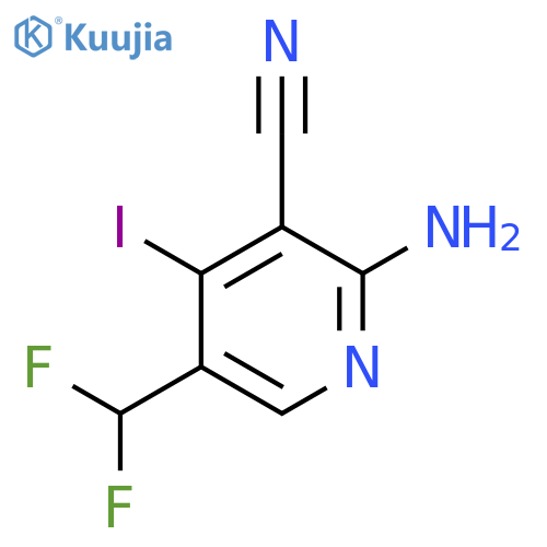 2-Amino-3-cyano-5-(difluoromethyl)-4-iodopyridine structure