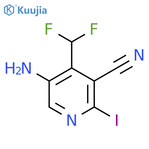 5-Amino-3-cyano-4-(difluoromethyl)-2-iodopyridine structure