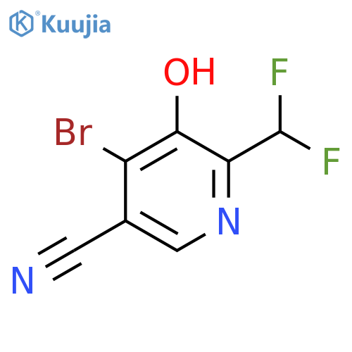 4-Bromo-5-cyano-2-(difluoromethyl)-3-hydroxypyridine structure