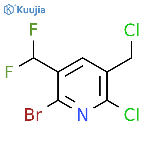 2-Bromo-6-chloro-5-(chloromethyl)-3-(difluoromethyl)pyridine structure