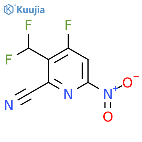 2-Cyano-3-(difluoromethyl)-4-fluoro-6-nitropyridine structure