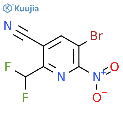 3-Bromo-5-cyano-6-(difluoromethyl)-2-nitropyridine structure