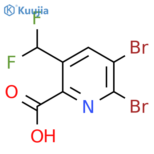 2,3-Dibromo-5-(difluoromethyl)pyridine-6-carboxylic acid structure