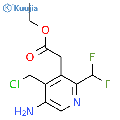 Ethyl 5-amino-4-(chloromethyl)-2-(difluoromethyl)pyridine-3-acetate structure