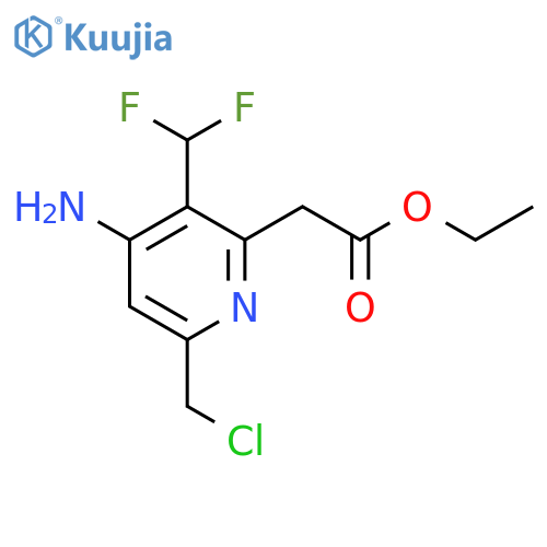 Ethyl 4-amino-6-(chloromethyl)-3-(difluoromethyl)pyridine-2-acetate structure