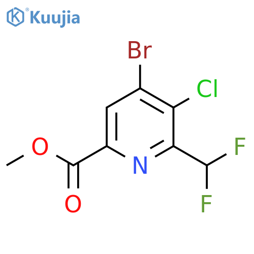 Methyl 4-bromo-3-chloro-2-(difluoromethyl)pyridine-6-carboxylate structure