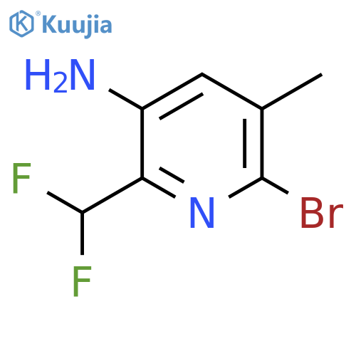 3-Amino-6-bromo-2-(difluoromethyl)-5-methylpyridine structure