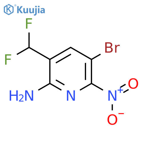 2-Amino-5-bromo-3-(difluoromethyl)-6-nitropyridine structure