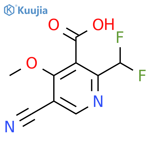 5-Cyano-2-(difluoromethyl)-4-methoxypyridine-3-carboxylic acid structure