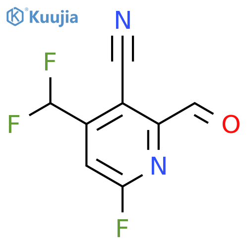 3-Cyano-4-(difluoromethyl)-6-fluoropyridine-2-carboxaldehyde structure