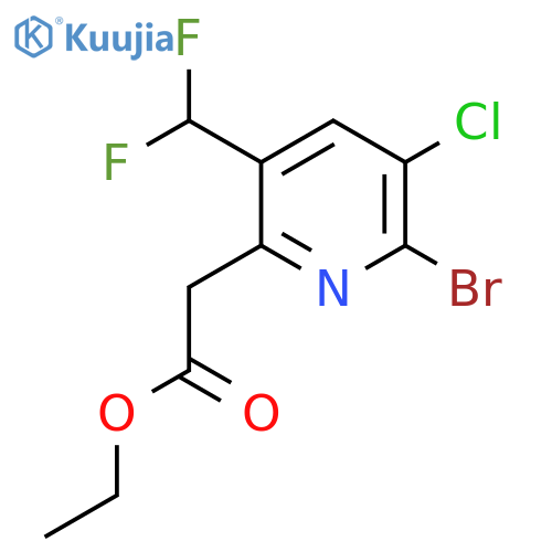 Ethyl 2-bromo-3-chloro-5-(difluoromethyl)pyridine-6-acetate structure