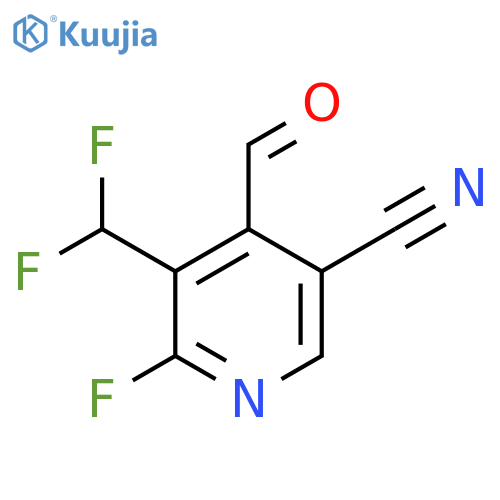 5-Cyano-3-(difluoromethyl)-2-fluoropyridine-4-carboxaldehyde structure