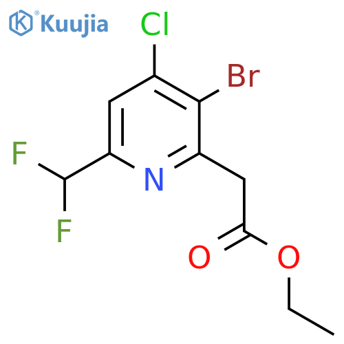 Ethyl 3-bromo-4-chloro-6-(difluoromethyl)pyridine-2-acetate structure
