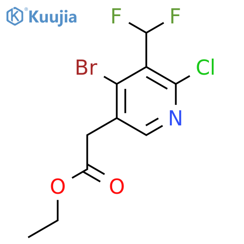 Ethyl 4-bromo-2-chloro-3-(difluoromethyl)pyridine-5-acetate structure