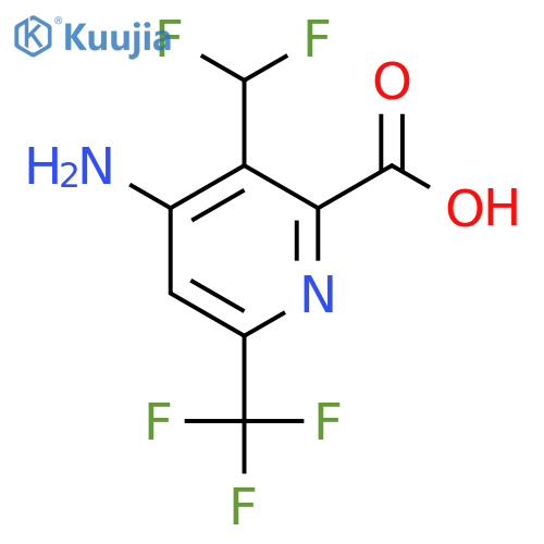 4-Amino-3-(difluoromethyl)-6-(trifluoromethyl)pyridine-2-carboxylic acid structure