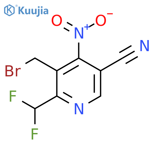 3-(Bromomethyl)-5-cyano-2-(difluoromethyl)-4-nitropyridine structure