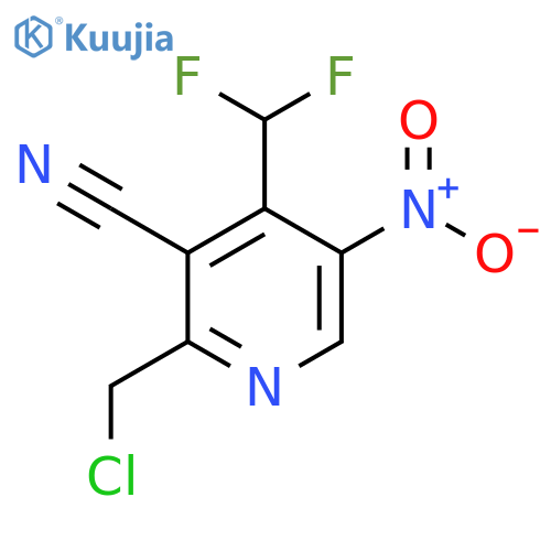 2-(Chloromethyl)-3-cyano-4-(difluoromethyl)-5-nitropyridine structure