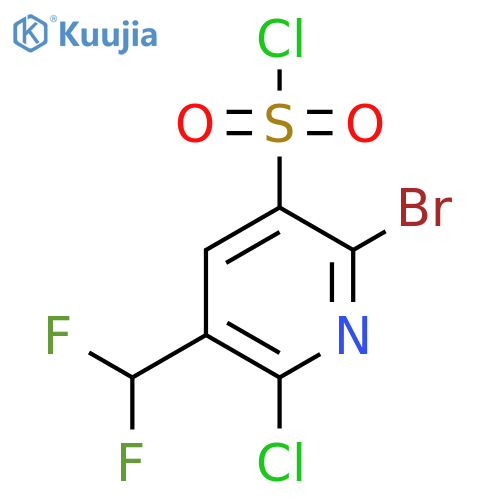 2-Bromo-6-chloro-5-(difluoromethyl)pyridine-3-sulfonyl chloride structure