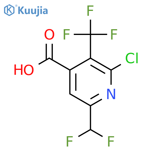 2-Chloro-6-(difluoromethyl)-3-(trifluoromethyl)pyridine-4-carboxylic acid structure
