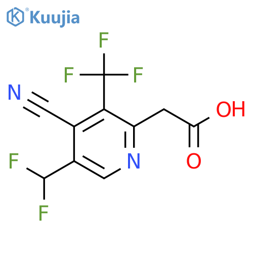 4-Cyano-5-(difluoromethyl)-3-(trifluoromethyl)pyridine-2-acetic acid structure