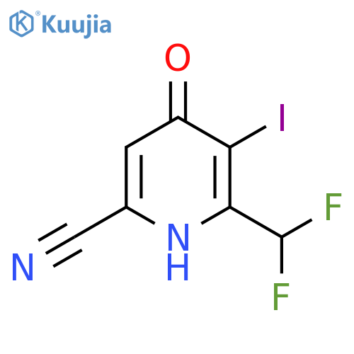 6-Cyano-2-(difluoromethyl)-4-hydroxy-3-iodopyridine structure