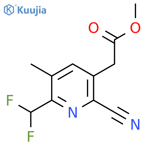 Methyl 2-cyano-6-(difluoromethyl)-5-methylpyridine-3-acetate structure