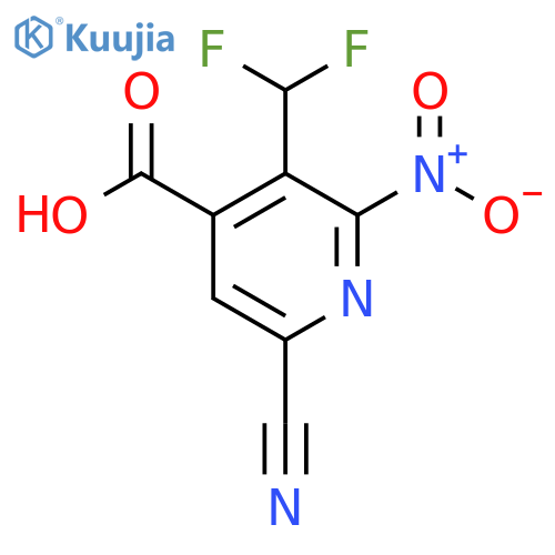 6-Cyano-3-(difluoromethyl)-2-nitropyridine-4-carboxylic acid structure