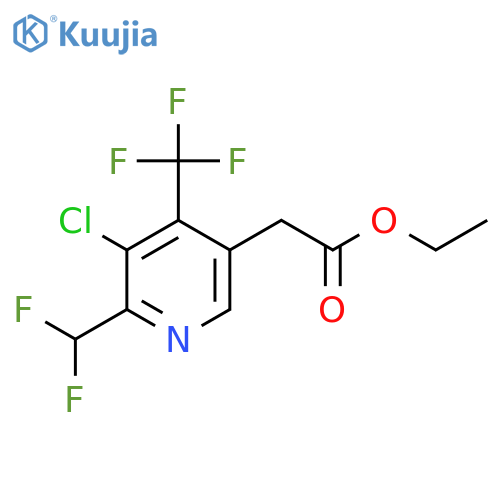 Ethyl 3-chloro-2-(difluoromethyl)-4-(trifluoromethyl)pyridine-5-acetate structure