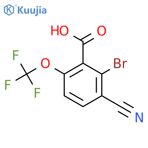 2-Bromo-3-cyano-6-(trifluoromethoxy)benzoic acid structure