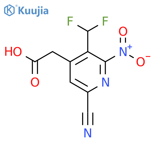 6-Cyano-3-(difluoromethyl)-2-nitropyridine-4-acetic acid structure