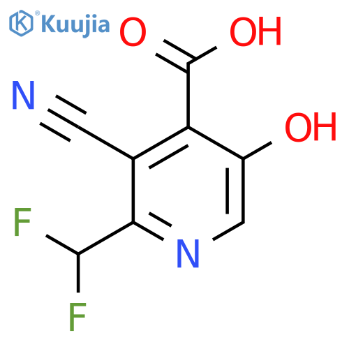 3-Cyano-2-(difluoromethyl)-5-hydroxypyridine-4-carboxylic acid structure