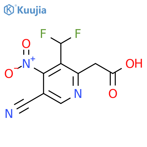 5-Cyano-3-(difluoromethyl)-4-nitropyridine-2-acetic acid structure