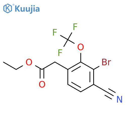 Ethyl 3-bromo-4-cyano-2-(trifluoromethoxy)phenylacetate structure