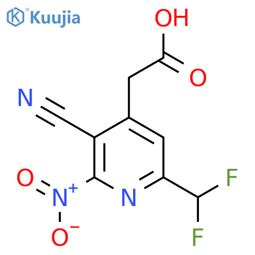 3-Cyano-6-(difluoromethyl)-2-nitropyridine-4-acetic acid structure