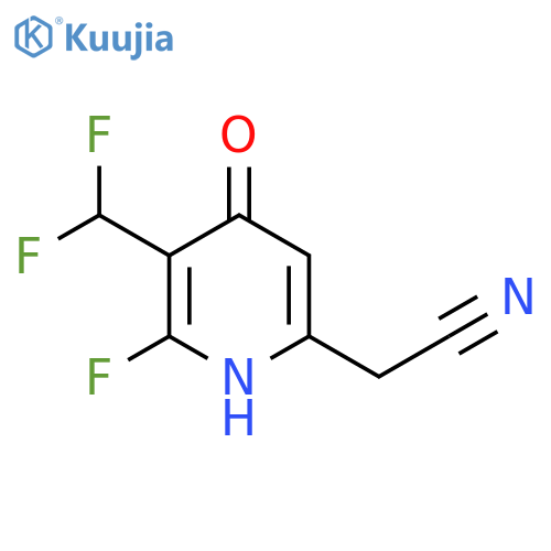 3-(Difluoromethyl)-2-fluoro-4-hydroxypyridine-6-acetonitrile structure