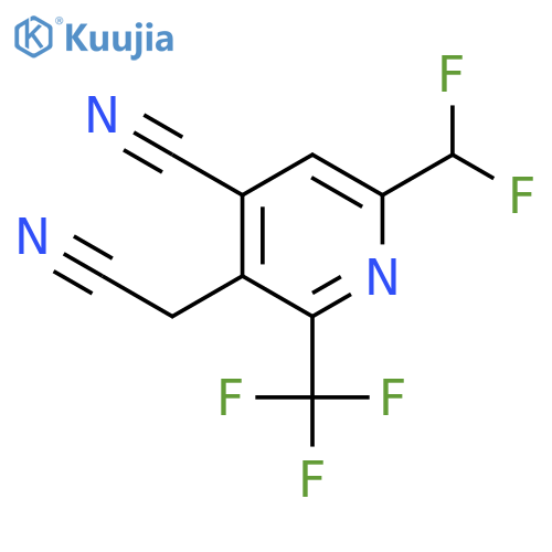 4-Cyano-6-(difluoromethyl)-2-(trifluoromethyl)pyridine-3-acetonitrile structure