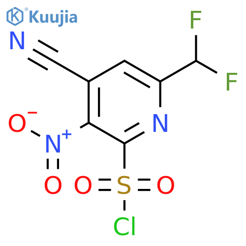 4-Cyano-6-(difluoromethyl)-3-nitropyridine-2-sulfonyl chloride structure