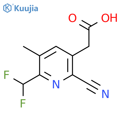 2-Cyano-6-(difluoromethyl)-5-methylpyridine-3-acetic acid structure
