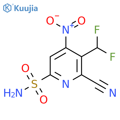 2-Cyano-3-(difluoromethyl)-4-nitropyridine-6-sulfonamide structure