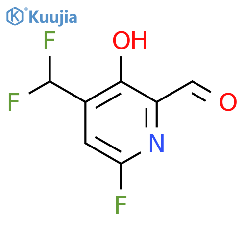 4-(Difluoromethyl)-6-fluoro-3-hydroxypyridine-2-carboxaldehyde structure
